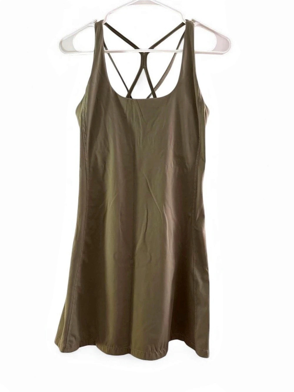 Align Dress Olive Strappy Midi Dress